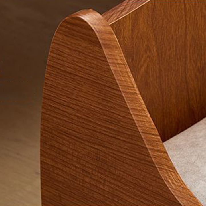 Maison pour animaux de compagnie en contreplaqué multi-couches à deux niveaux, courbée, en velours, minimaliste moderne, table de chevet pour chambre à coucher 