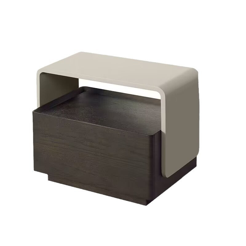Modern Minimalist Rectangular Plywood Medium Density Fiberboard Nightstand 2-Tier For Bedroom