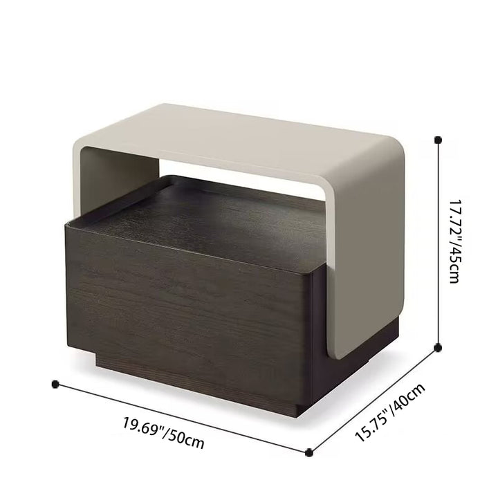 Modern Minimalist Rectangular Plywood Medium Density Fiberboard Nightstand 2-Tier For Bedroom
