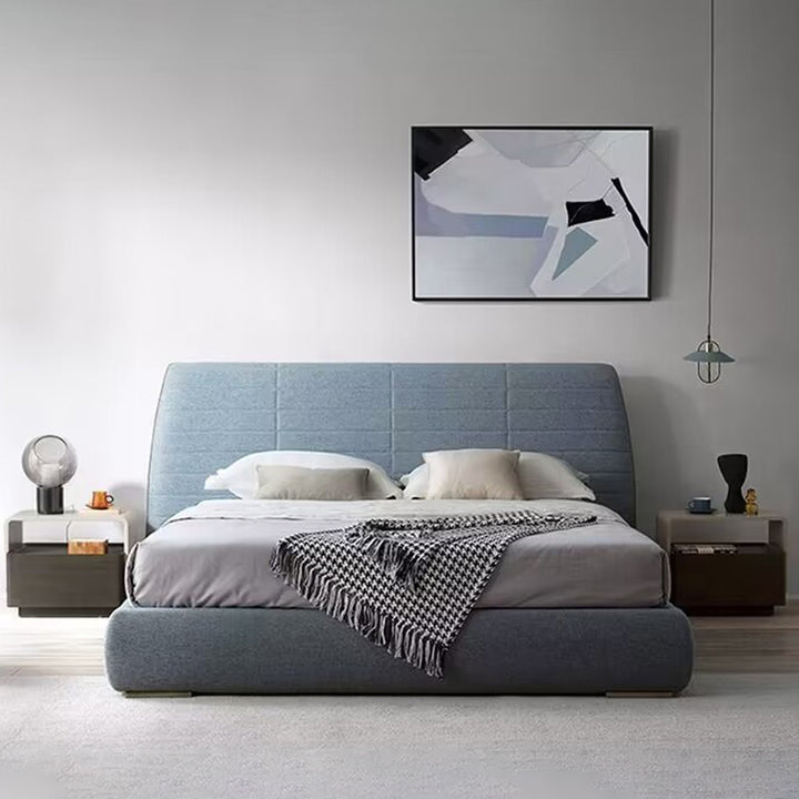 Modern Minimalist Rectangular Plywood Medium Density Fiberboard Nightstand 2-Tier For Bedroom