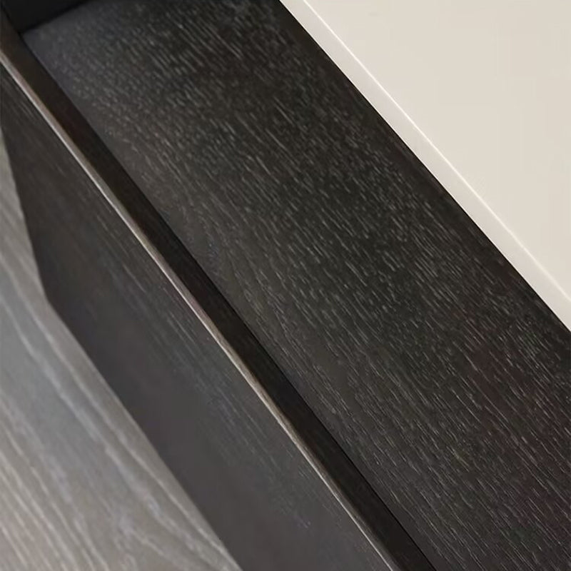 Modern Minimalist Rectangular Plywood Medium Density Fiberboard Nightstand 2-Tier For Bedroom