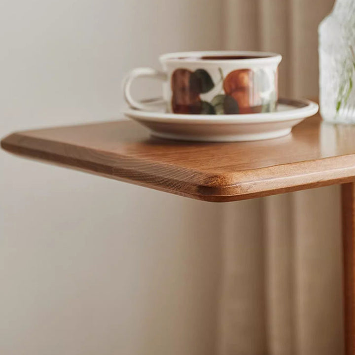 Moderner minimalistischer rechteckiger Beistelltisch aus Massivholz mit 1 Ebene für das Wohnzimmer 