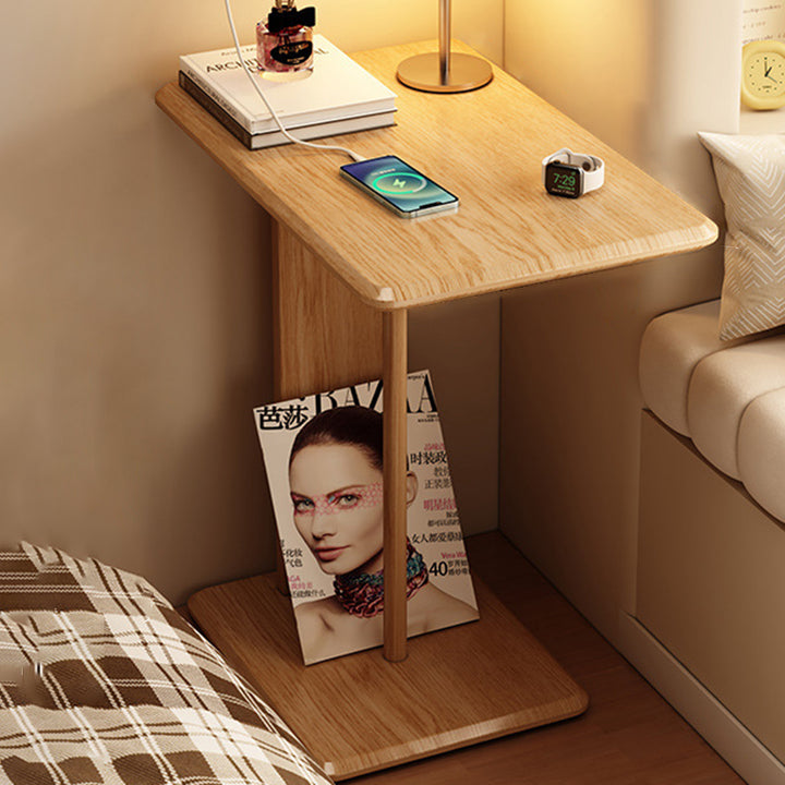 Moderner minimalistischer rechteckiger Beistelltisch aus Massivholz mit 1 Ebene für das Wohnzimmer 