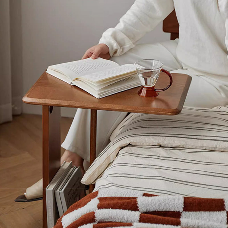Moderner minimalistischer rechteckiger Beistelltisch aus Massivholz mit 1 Ebene für das Wohnzimmer 