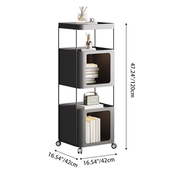 Moderner minimalistischer rechteckiger Eisenlagerregal 3-stufig für Wohnzimmer 