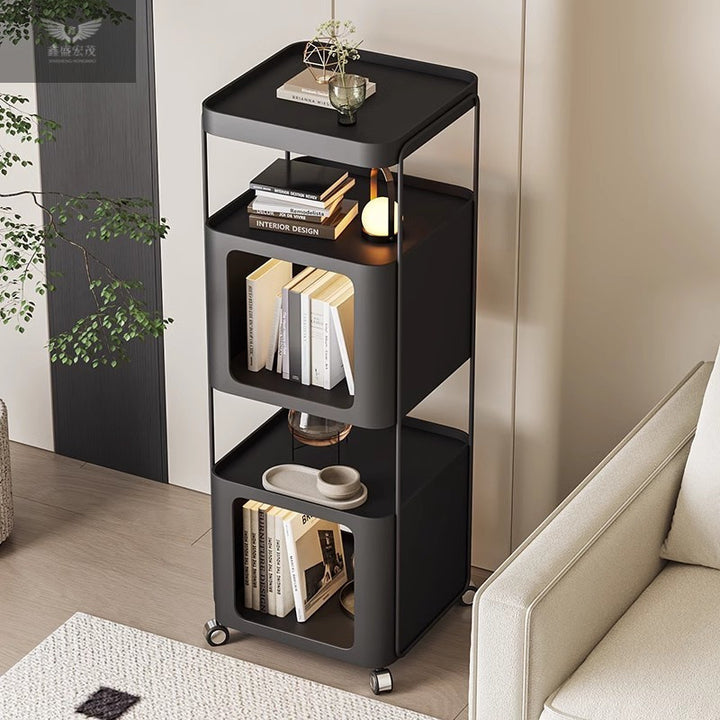 Moderner minimalistischer rechteckiger Eisenlagerregal 3-stufig für Wohnzimmer 