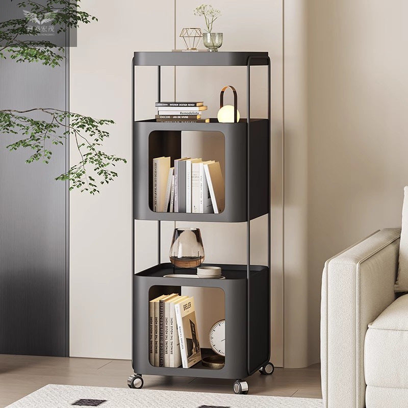 Moderner minimalistischer rechteckiger Eisenlagerregal 3-stufig für Wohnzimmer 