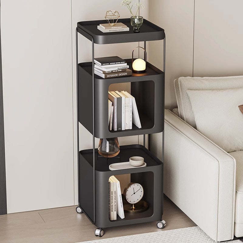 Moderner minimalistischer rechteckiger Eisenlagerregal 3-stufig für Wohnzimmer 