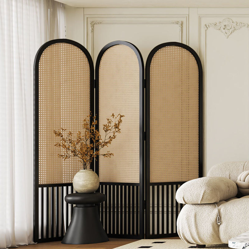 Traditional French Arched Pine Wood Plastic Rattan Room Divider For Living Room