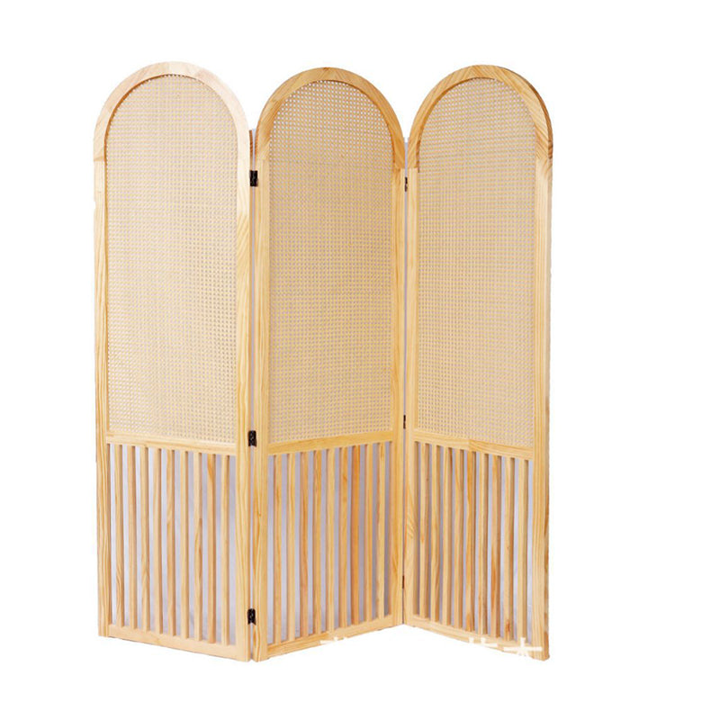 Traditional French Arched Pine Wood Plastic Rattan Room Divider For Living Room
