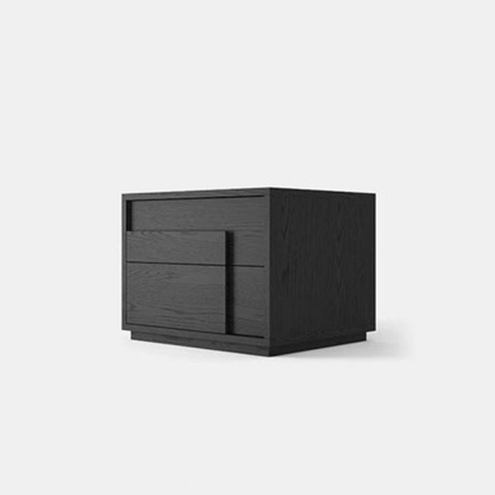 Modern Minimalist Rectangular Eco-Friendly Particle Board Eco-Friendly Multi-Layer Board Nightstand 2-Drawer For Bedroom
