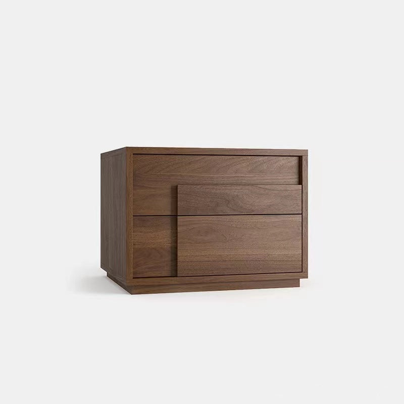 Modern Minimalist Rectangular Eco-Friendly Particle Board Eco-Friendly Multi-Layer Board Nightstand 2-Drawer For Bedroom