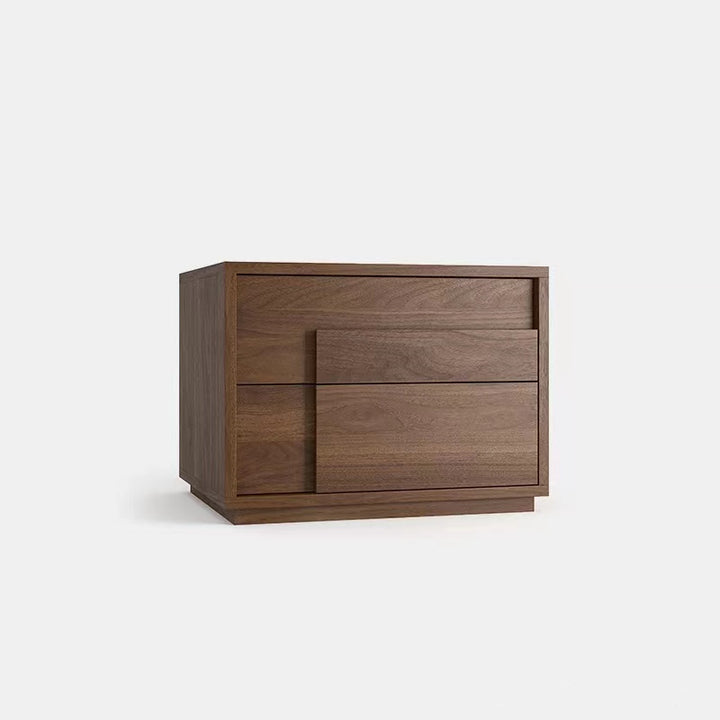 Modern Minimalist Rectangular Eco-Friendly Particle Board Eco-Friendly Multi-Layer Board Nightstand 2-Drawer For Bedroom