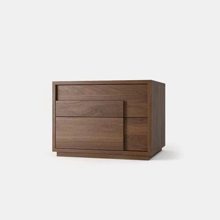 Modern Minimalist Rectangular Eco-Friendly Particle Board Eco-Friendly Multi-Layer Board Nightstand 2-Drawer For Bedroom