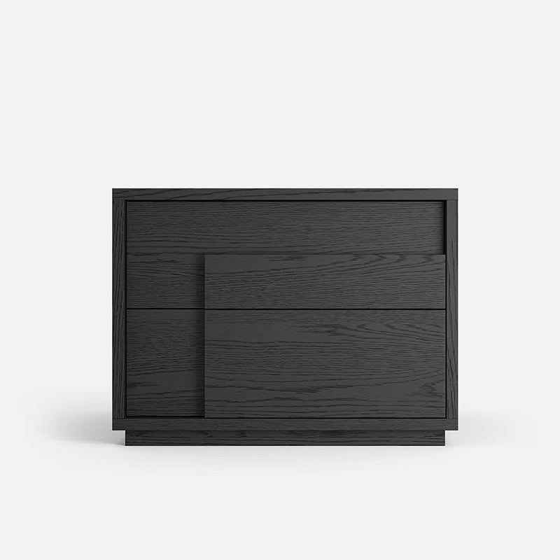 Modern Minimalist Rectangular Eco-Friendly Particle Board Eco-Friendly Multi-Layer Board Nightstand 2-Drawer For Bedroom