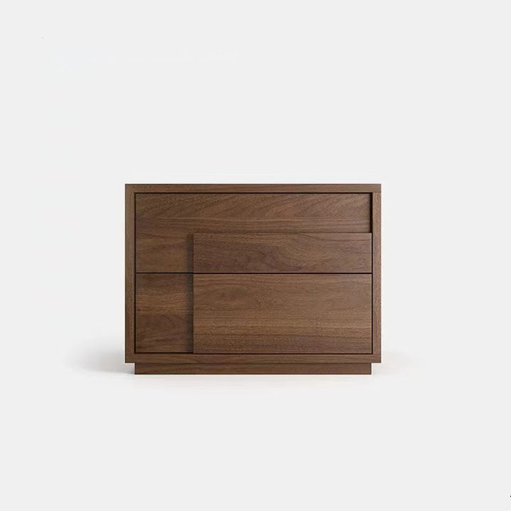 Modern Minimalist Rectangular Eco-Friendly Particle Board Eco-Friendly Multi-Layer Board Nightstand 2-Drawer For Bedroom