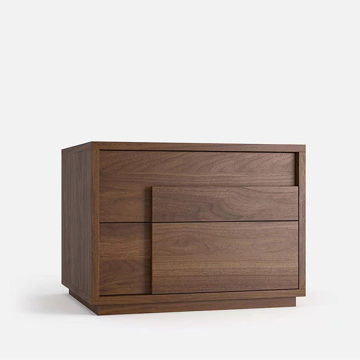 Modern Minimalist Rectangular Eco-Friendly Particle Board Eco-Friendly Multi-Layer Board Nightstand 2-Drawer For Bedroom