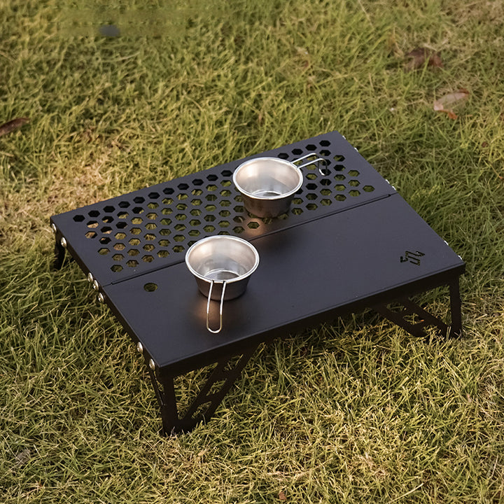 Modern Minimalist Rectangular Aluminum Alloy Outdoor Folding Camping Coffee Table 1-Tier For Garden