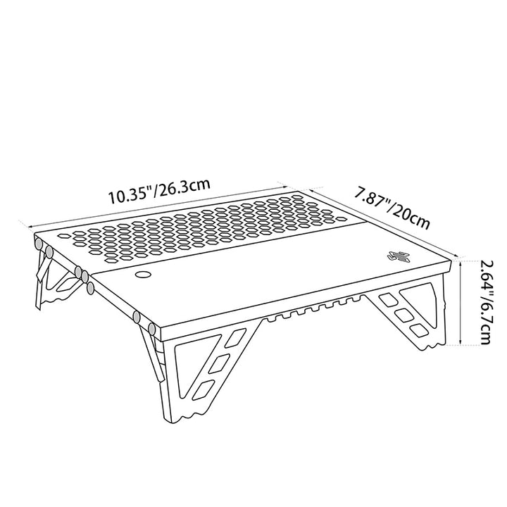 Modern Minimalist Rectangular Aluminum Alloy Outdoor Folding Camping Coffee Table 1-Tier For Garden