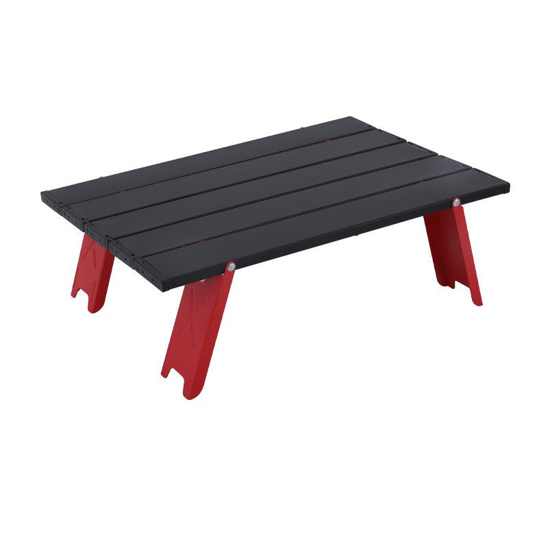 Mesa de Café Plegable para Campamento al Aire Libre de Aleación de Aluminio Rectangular Minimalista Moderna de 1 Nivel para Jardín 