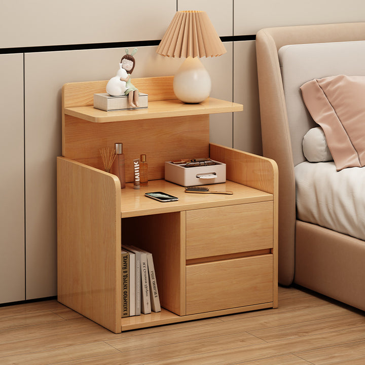 Moderner minimalistischer rechteckiger Nachttisch aus mitteldichter Faserplatte mit 1/2 Schublade für das Schlafzimmer 