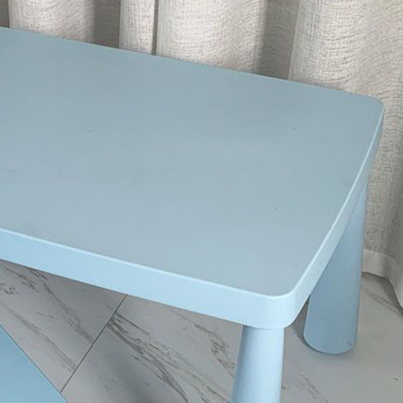 Ensemble bureau et chaise rectangulaire nordique contemporain en PE pour enfants, pour bureau à domicile 