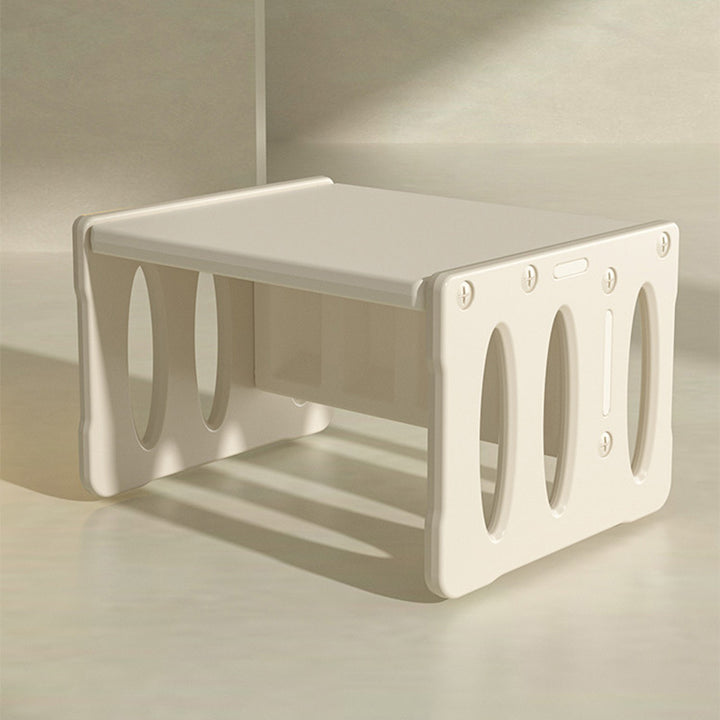 Ensemble contemporain nordique rectangulaire creux en PE pour enfants, bureau et chaise, pour bureau à domicile 