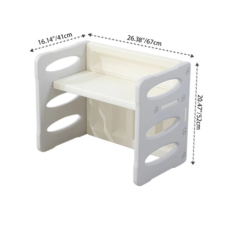 Ensemble contemporain nordique rectangulaire creux en PE pour enfants, bureau et chaise, pour bureau à domicile 