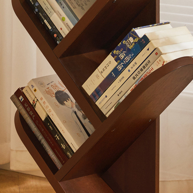 Contemporary Creative Treehouse-Shaped Rubberwood Plywood Bookshelves 5/7 Tier For Home Office