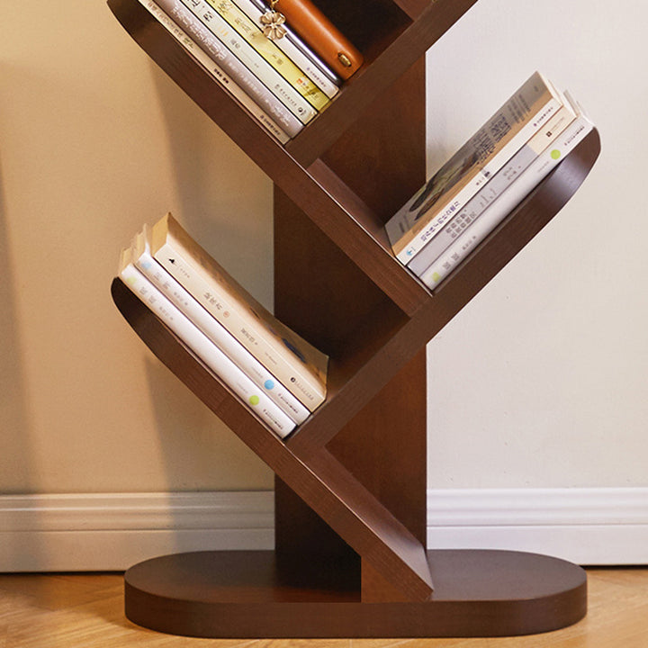 Contemporary Creative Treehouse-Shaped Rubberwood Plywood Bookshelves 5/7 Tier For Home Office