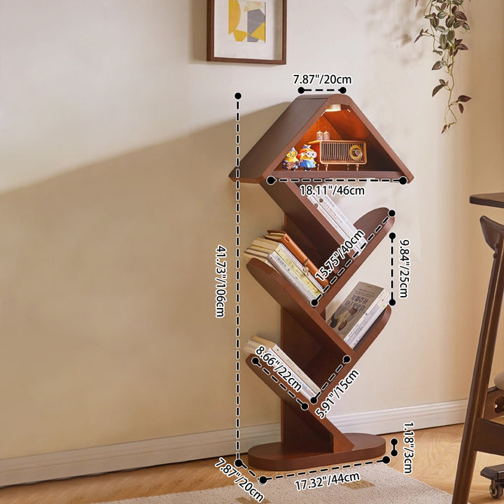 Étagères à livres contemporaines en bois d'hévéa, créatives et en forme de cabane dans les arbres, 5/7 niveaux pour la maison et le bureau 