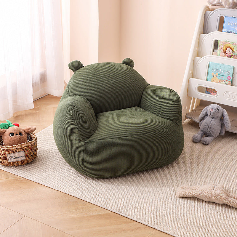 Contemporary Creative Kids Bear-Shaped Corduroy EPP Accent Chair Backrest Armrest For Living Room