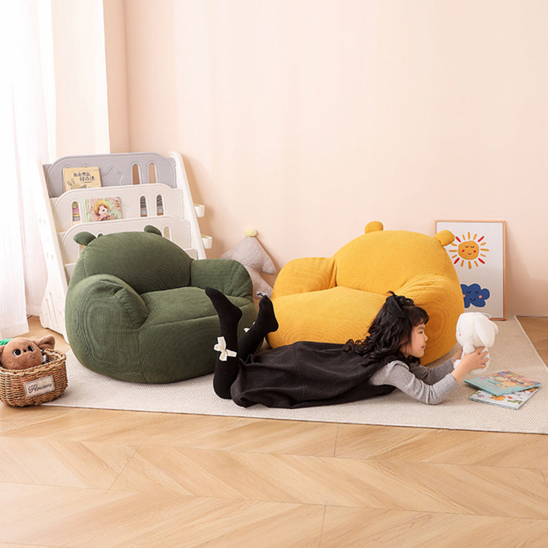 Contemporary Creative Kids Bear-Shaped Corduroy EPP Accent Chair Backrest Armrest For Living Room