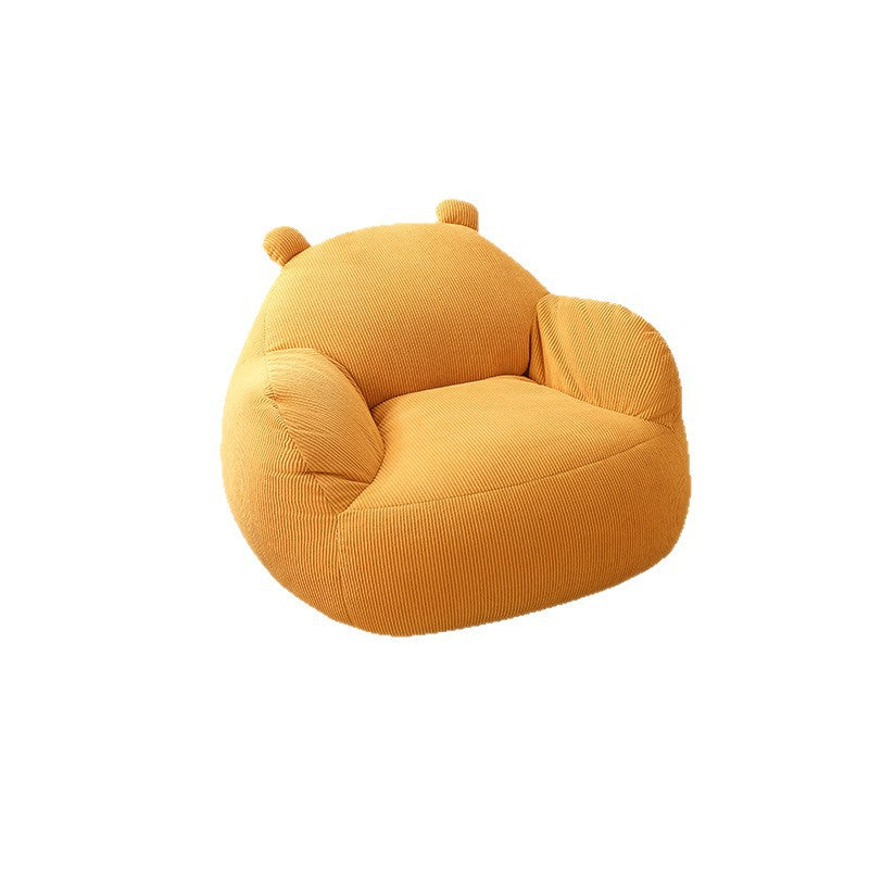 Contemporary Creative Kids Bear-Shaped Corduroy EPP Accent Chair Backrest Armrest For Living Room