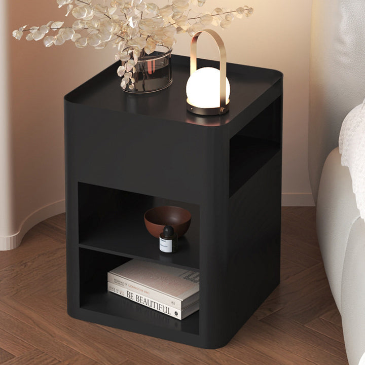Table de chevet rectangulaire moderne minimaliste en fer mobile à 4 niveaux pour chambre à coucher 