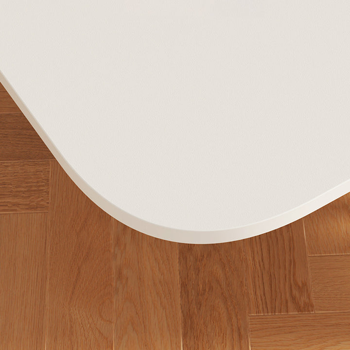 Mesa de centro plegable rectangular moderna y minimalista de tablero de partículas y acero al carbono de 1 nivel para sala de estar 