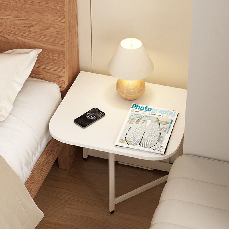 Mesa de centro plegable rectangular moderna y minimalista de tablero de partículas y acero al carbono de 1 nivel para sala de estar 