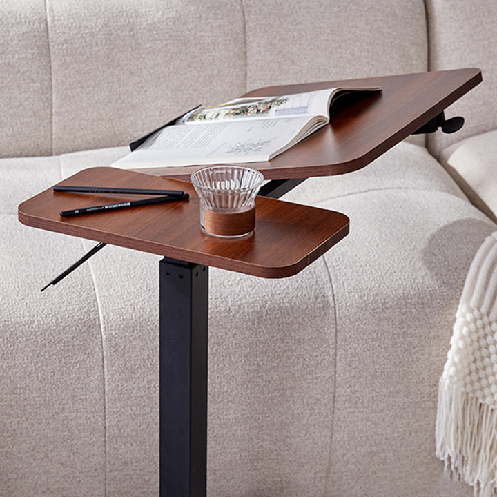 Moderner minimalistischer rechteckiger höhenverstellbarer Schreibtisch aus mitteldichter Faserplatte und Eisen, 1-stufig, für das Home Office 
