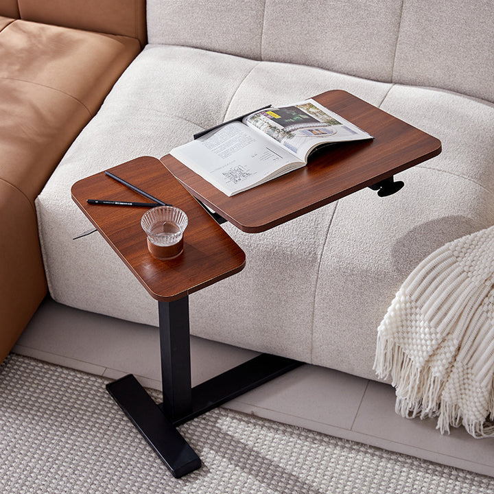 Moderner minimalistischer rechteckiger höhenverstellbarer Schreibtisch aus mitteldichter Faserplatte und Eisen, 1-stufig, für das Home Office 