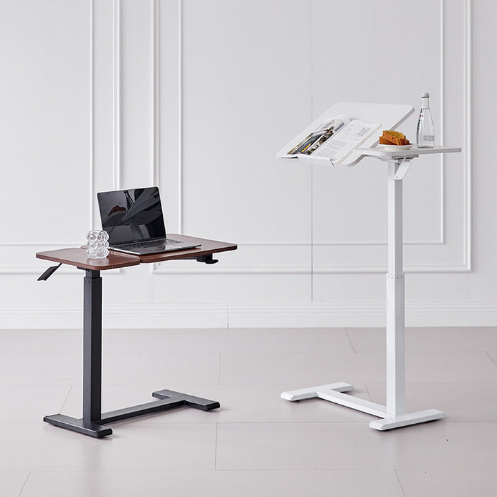 Moderner minimalistischer rechteckiger höhenverstellbarer Schreibtisch aus mitteldichter Faserplatte und Eisen, 1-stufig, für das Home Office 
