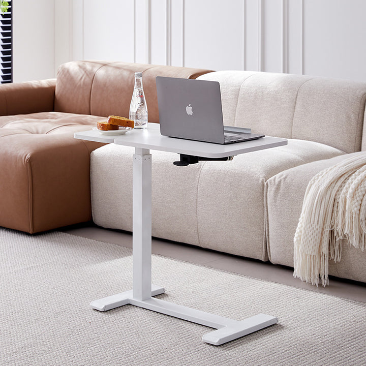 Moderner minimalistischer rechteckiger höhenverstellbarer Schreibtisch aus mitteldichter Faserplatte und Eisen, 1-stufig, für das Home Office 