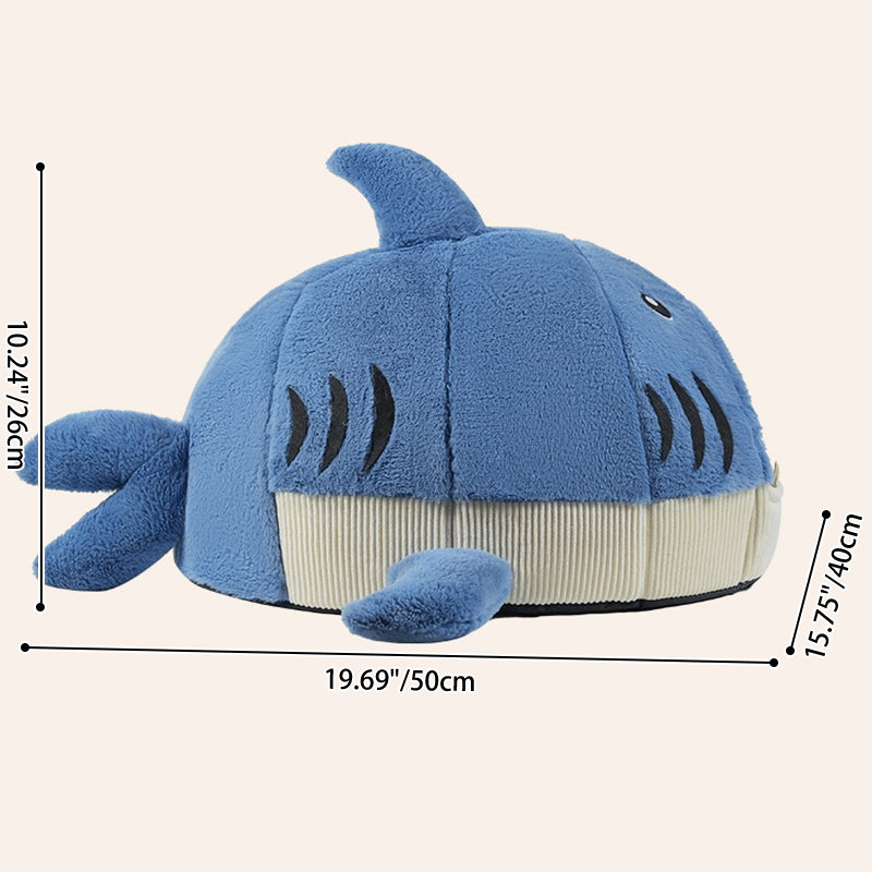Lit contemporain créatif Petit requin lit pour chat en fourrure de lapin en coton PP lit pour chien pour chambre à coucher 