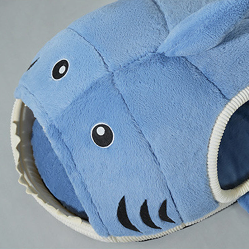 Lit contemporain créatif Petit requin lit pour chat en fourrure de lapin en coton PP lit pour chien pour chambre à coucher 