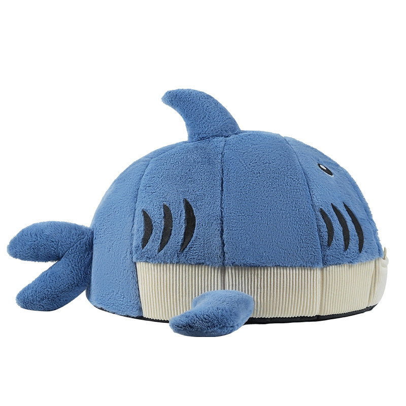 Lit contemporain créatif Petit requin lit pour chat en fourrure de lapin en coton PP lit pour chien pour chambre à coucher 