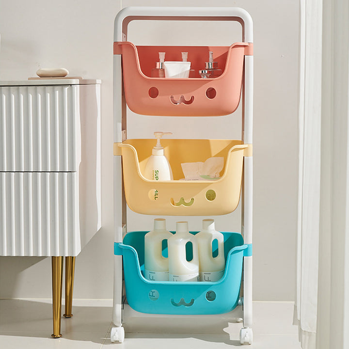 Contemporary Creative Rectangular Cat-Shaped Kids PP Storage Shelf 2/3/4 Tier For Living Room