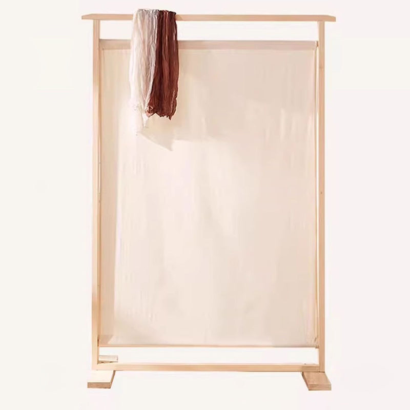 Paravent rectangulaire traditionnel en bois massif de style chinois avec tissu en lin pour salon 