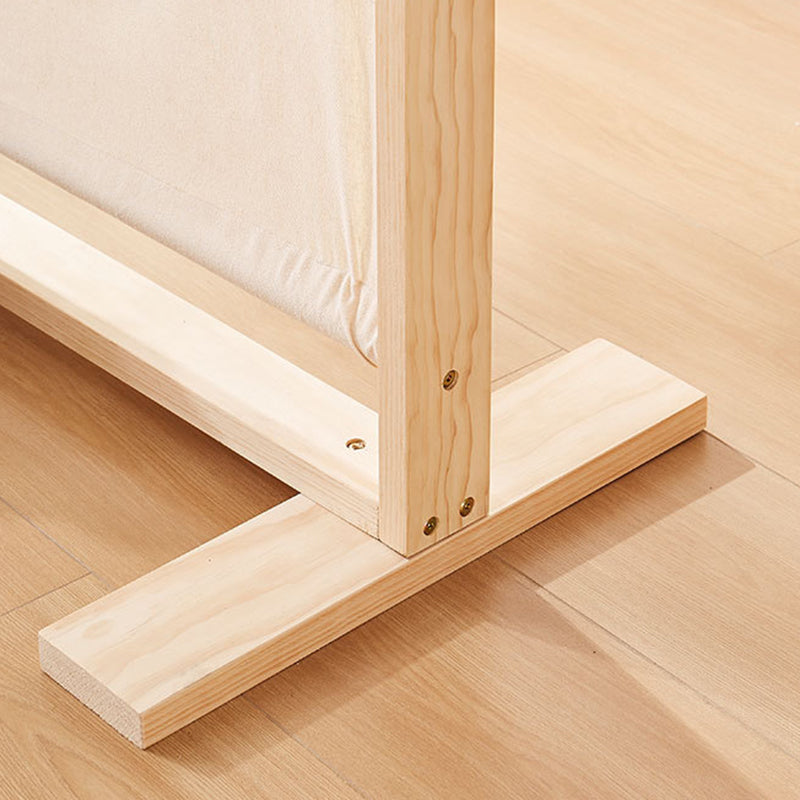 Paravent rectangulaire traditionnel en bois massif de style chinois avec tissu en lin pour salon 