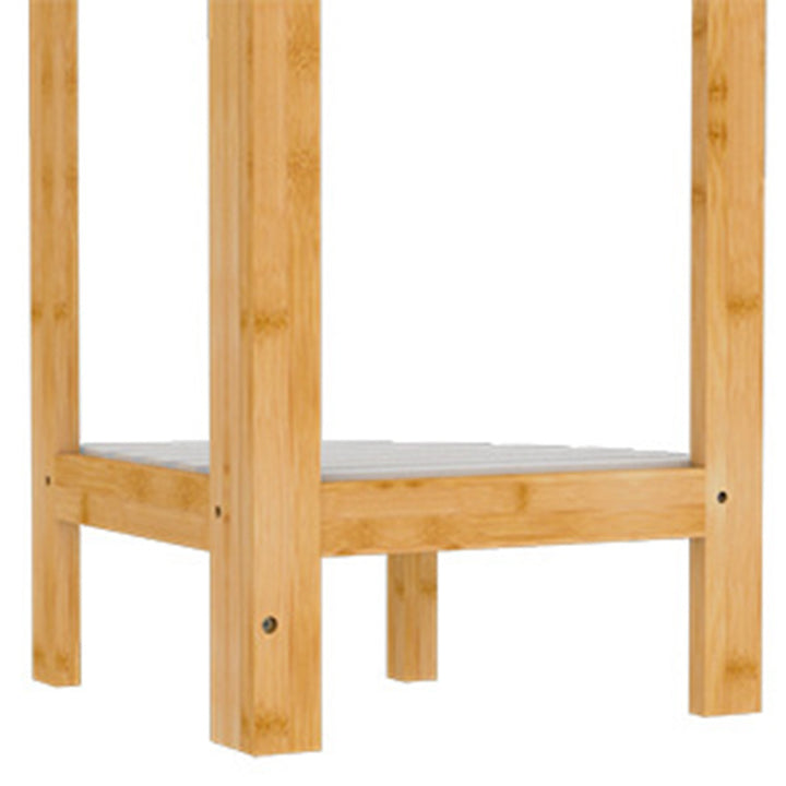 Modern Minimalist Cylindrical Fan-Shaped Medium Density Fiberboard Bamboo Corner Shelf Unit 3-Tier For Living Room