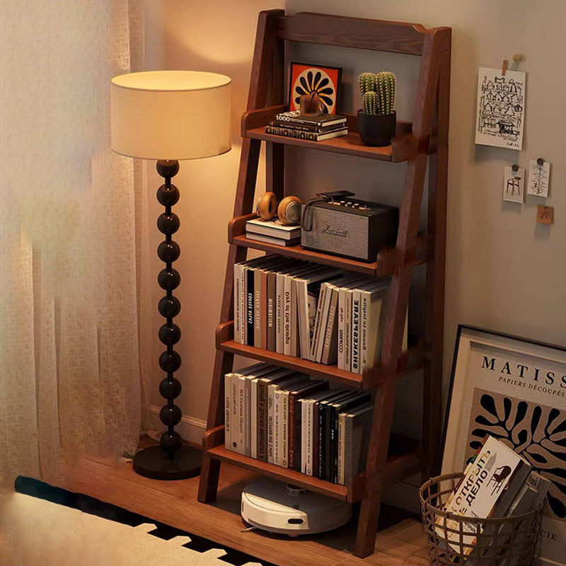 Modern Minimalist Rectangular Ladder Pine Wood Display Rack 4-Tier For Living Room