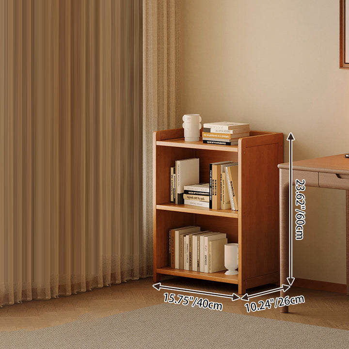 Modern Minimalist Rectangular Nanmu Bamboo Medium Density Fiberboard Bookshelves 3/4/5/6 Tier For Home Office